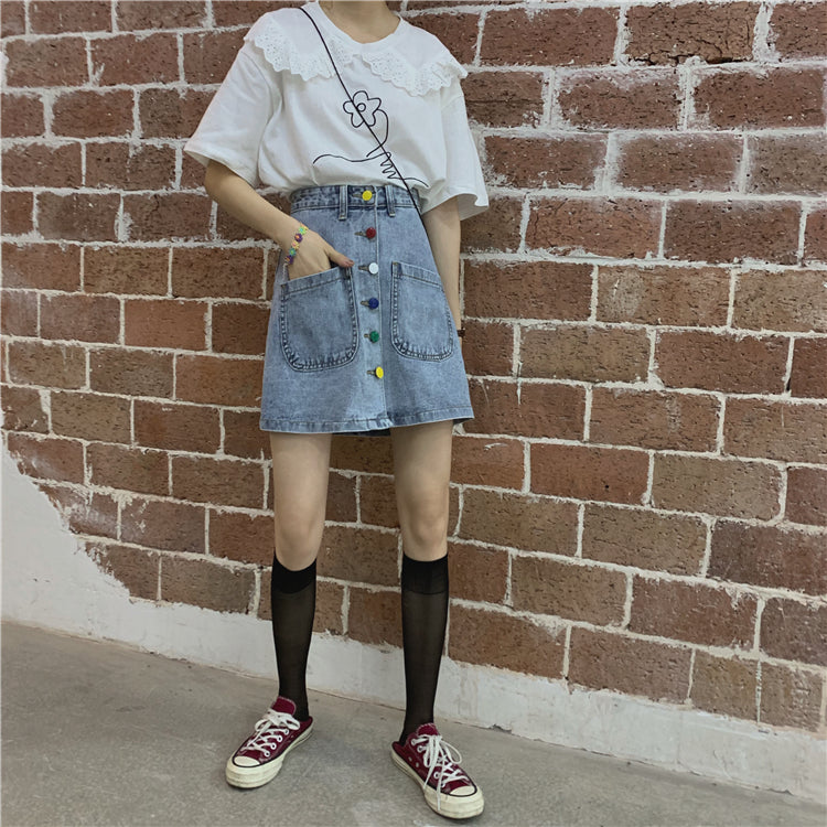 Skirt/カラフルボタンスカート ST/No.27159