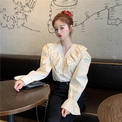 Blouse/ラッフルレースブラウス ST/No.27158