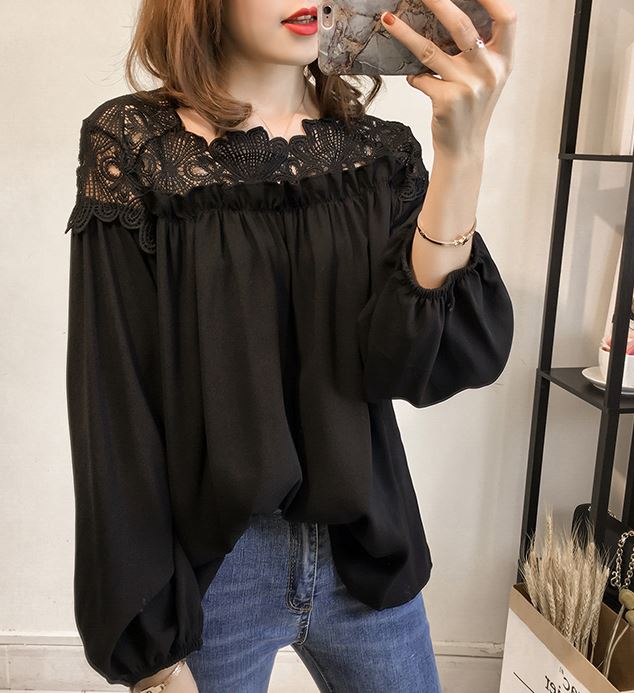 Blouse/レース切り替えブラウス ST/No.27137