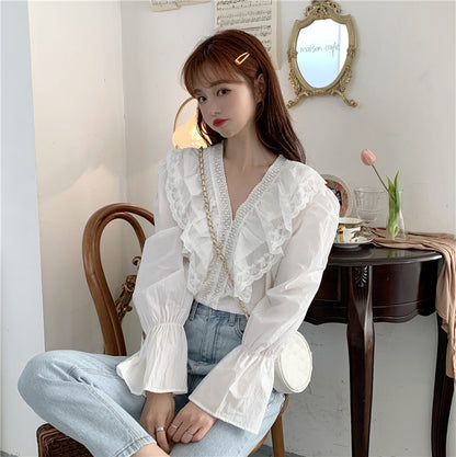 Blouse/ラッフルレースブラウス ST/No.27158