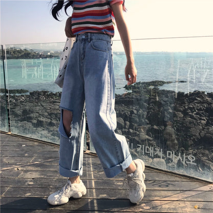 Pants/クラッシュデニムワイドパンツ ST/No.27131