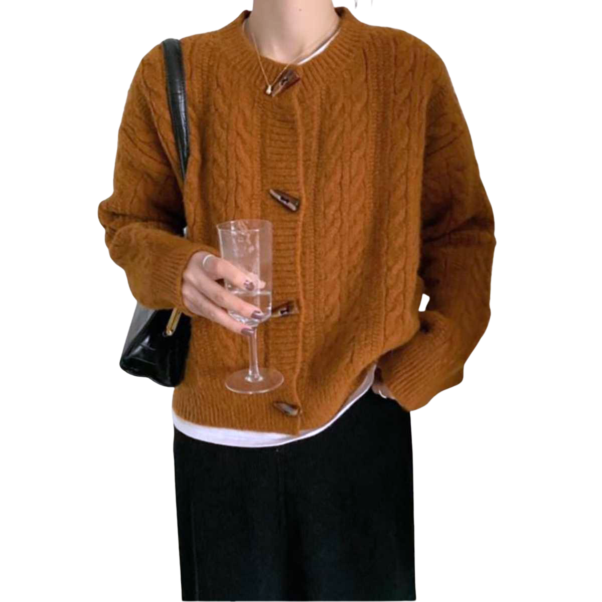 Knit/トグルボタンケーブルニットセーター ST/No.27367