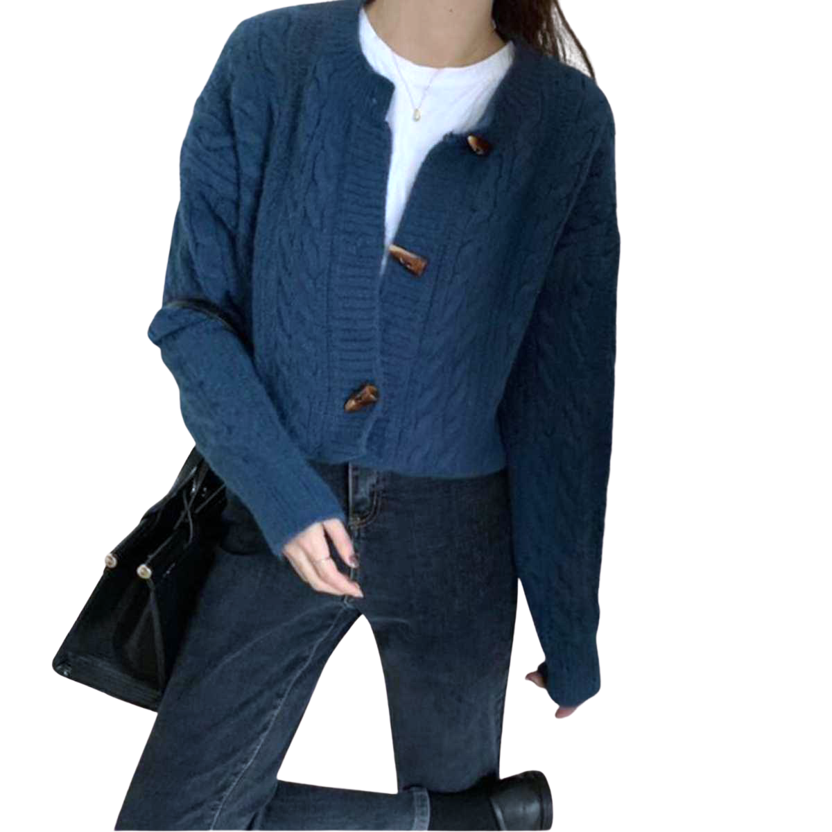 Knit/トグルボタンケーブルニットセーター ST/No.27367
