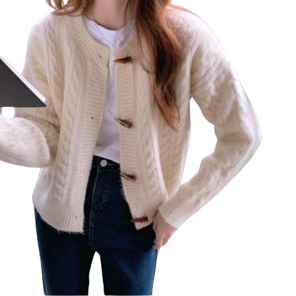 Knit/トグルボタンケーブルニットセーター ST/No.27367