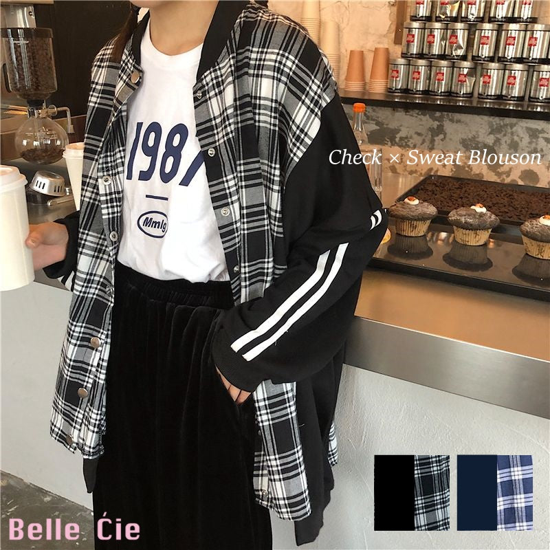 Jaket/異素材切り替えブルゾン ST/No.27079