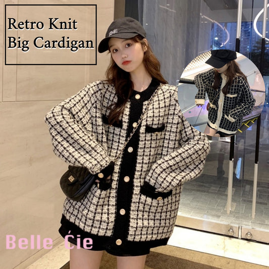 Cardigan/ツイードニットカーディガン　ST/No.27199