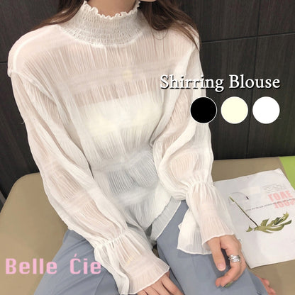 Blouse/ シアーシャーリングシフォンブラウス ST/No.27196
