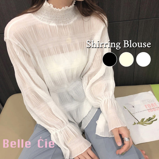 Blouse/ シアーシャーリングシフォンブラウス ST/No.27196