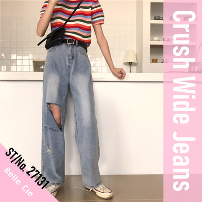 Pants/クラッシュデニムワイドパンツ ST/No.27131