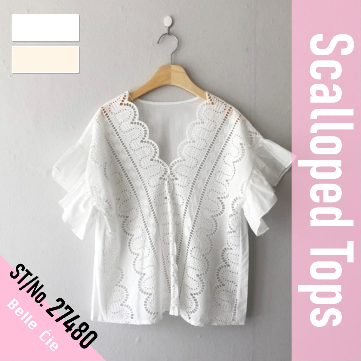 Blouse/スカラップ刺繍ブラウス ST/No.27480