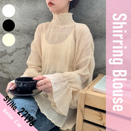 Blouse/ シアーシャーリングシフォンブラウス ST/No.27196