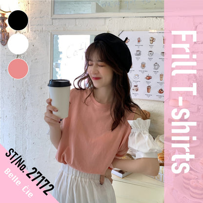 T-shirts/ 袖フリルTシャツ　ST/No.27172