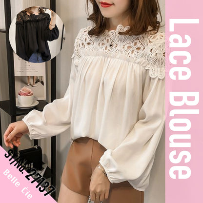 Blouse/レース切り替えブラウス ST/No.27137